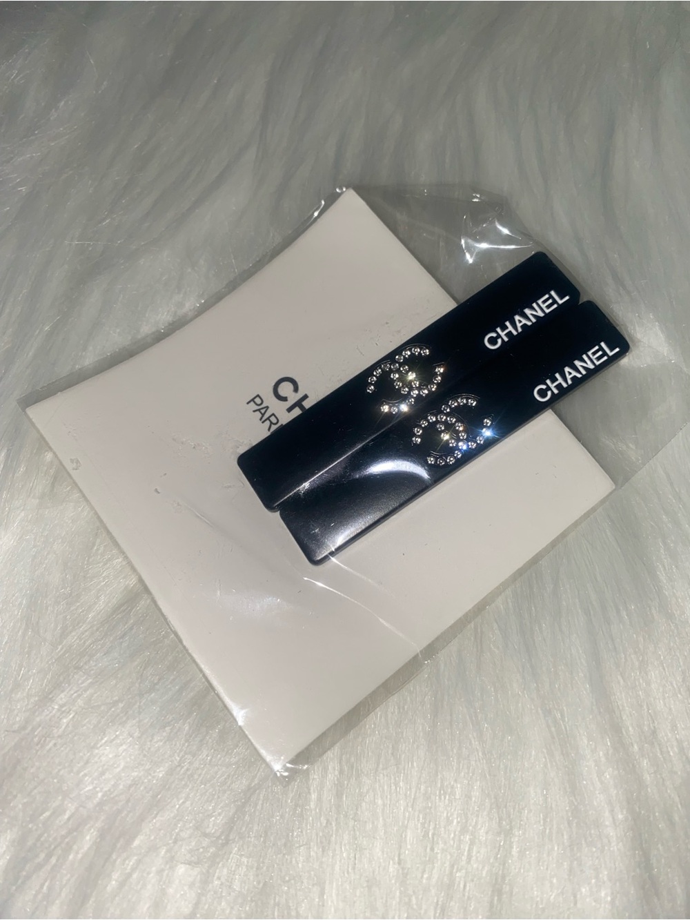 Black Crystal Hair Clips